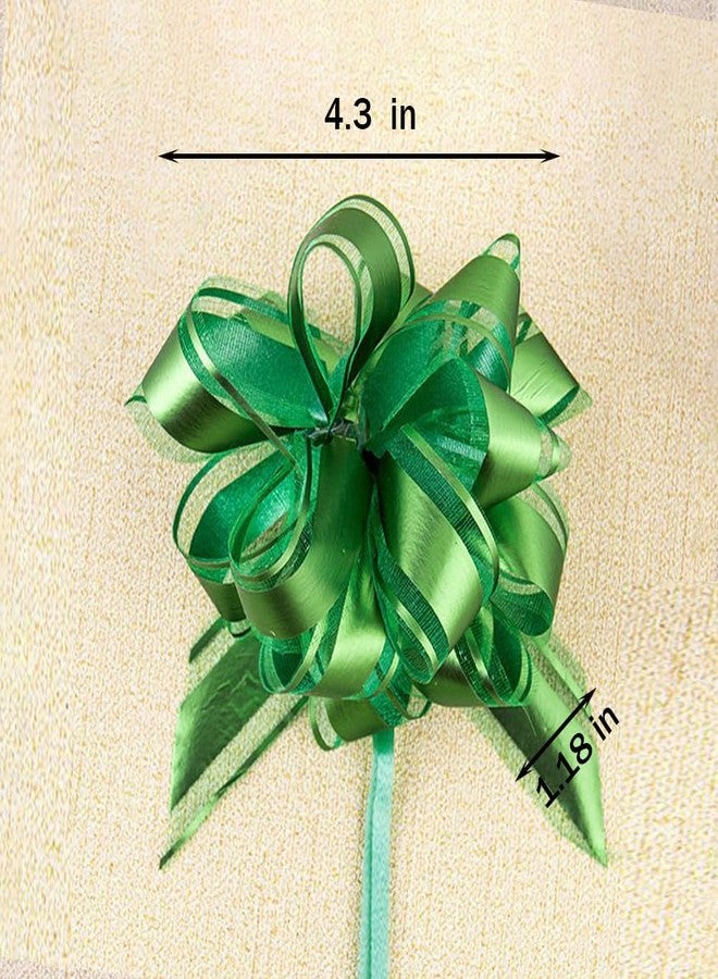 YESON Green Pull Bows,Gifts Wrapping Bows,Green Bow for Gifts Wrapping,Bouquet Packaging(4.3 in,10 pcs) - Image 3